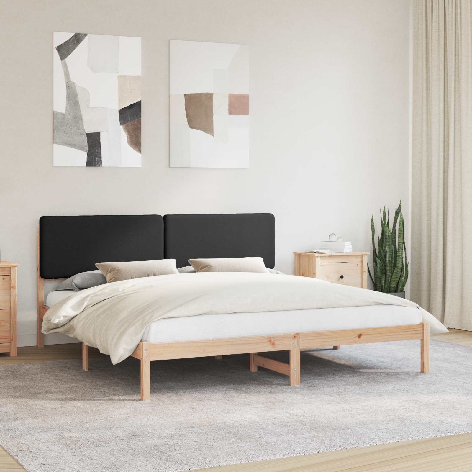 Krevetni okvir s tapiciranim uzglavljem Crna 180 x 200 cm