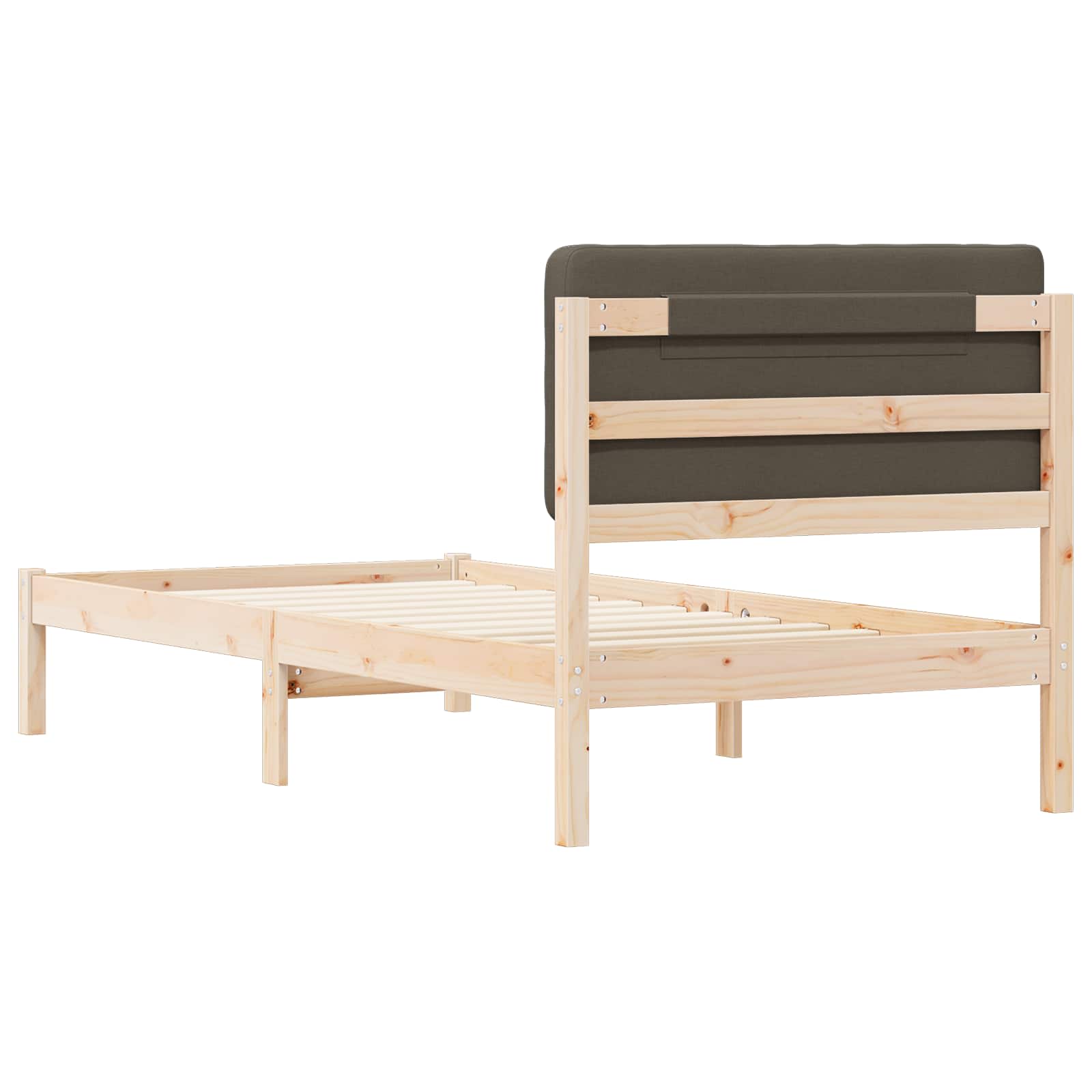 Krevetni okvir s tapiciranim uzglavljem Sivo-smeđa 80 x 200 cm