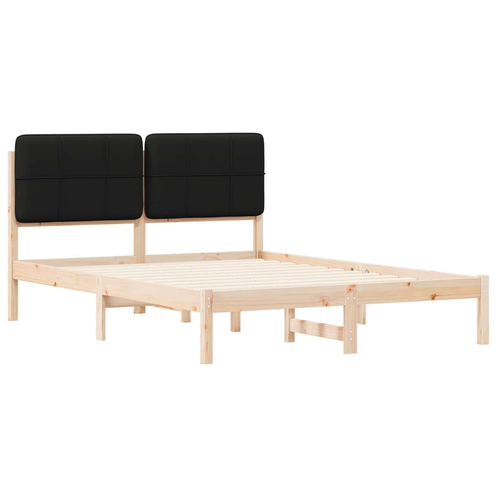 Krevetni okvir s tapiciranim uzglavljem Crna 160 x 200 cm