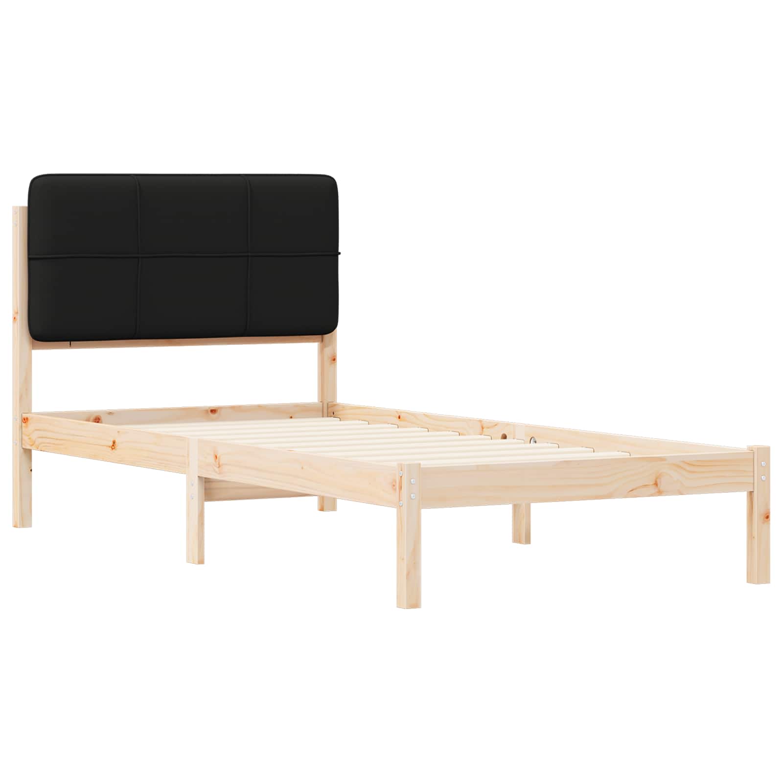 Krevetni okvir s tapiciranim uzglavljem Crna 90 x 200 cm