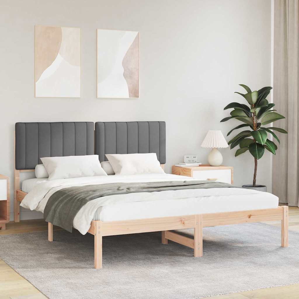 Krevetni okvir s tapiciranim uzglavljem Tamno siva 150 x 200 cm