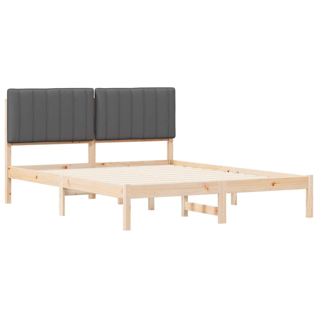 Krevetni okvir s tapiciranim uzglavljem Tamno siva 150 x 200 cm