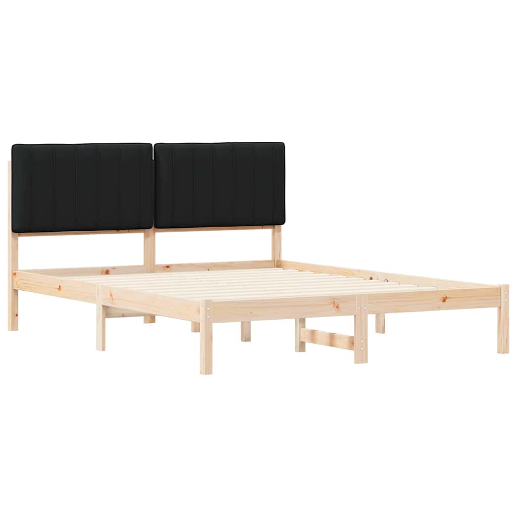 Krevetni okvir s tapiciranim uzglavljem Crna 150 x 200 cm