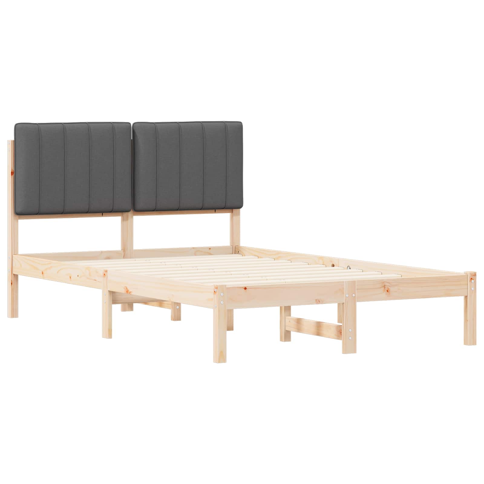 Krevetni okvir s tapiciranim uzglavljem Tamno siva 120 x 190 cm