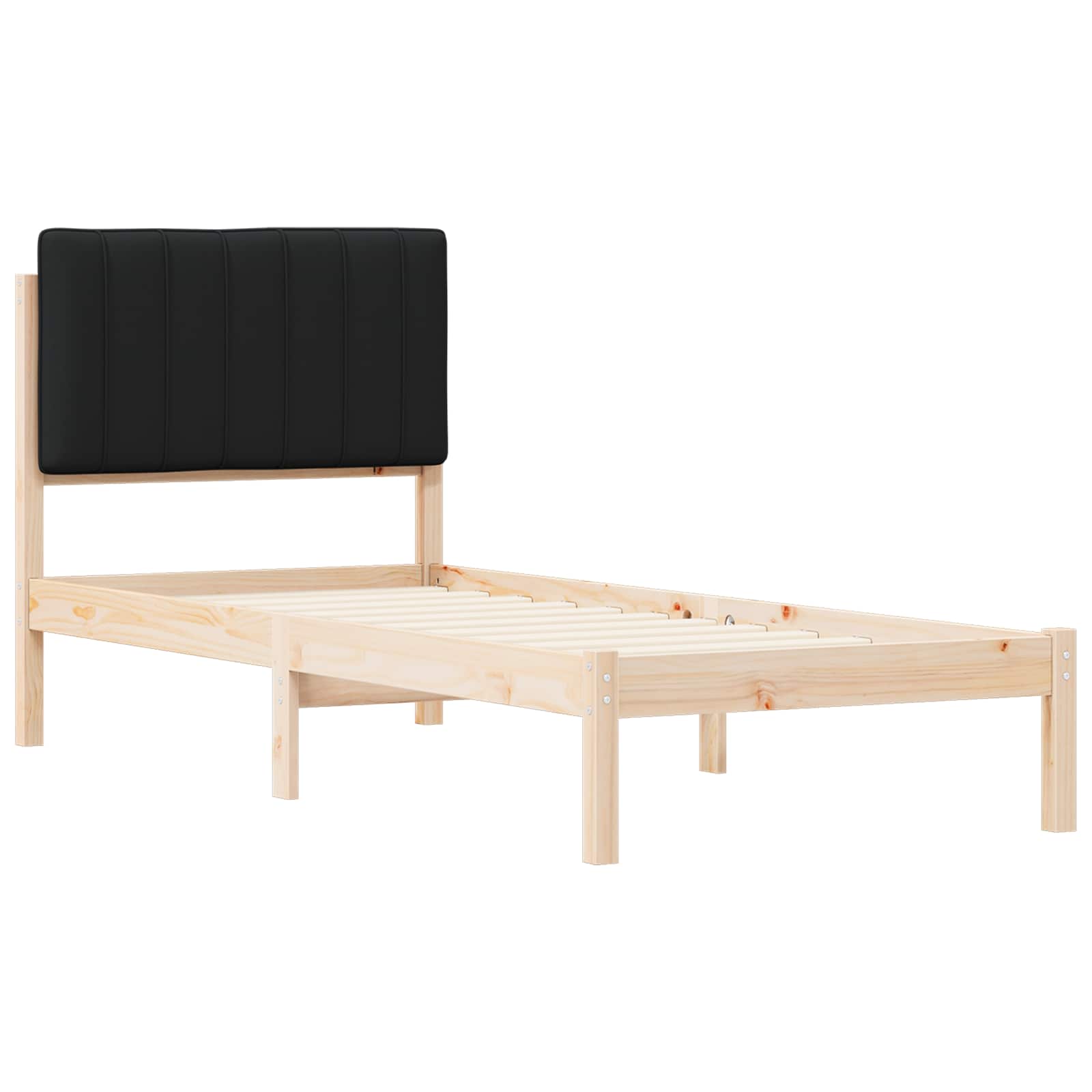 Krevetni okvir s tapiciranim uzglavljem Crna 80 x 200 cm