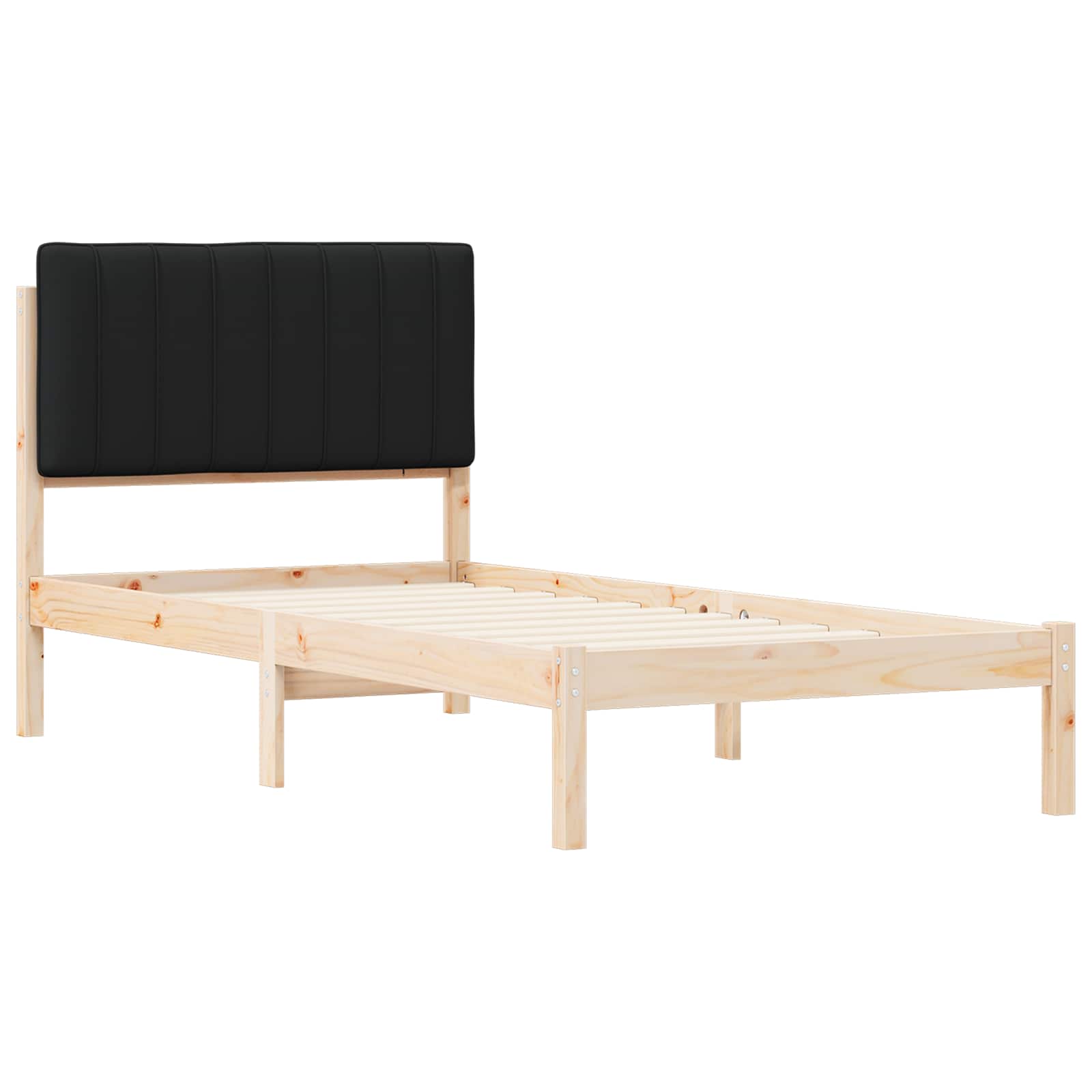 Krevetni okvir s tapiciranim uzglavljem Crna 90 x 190 cm