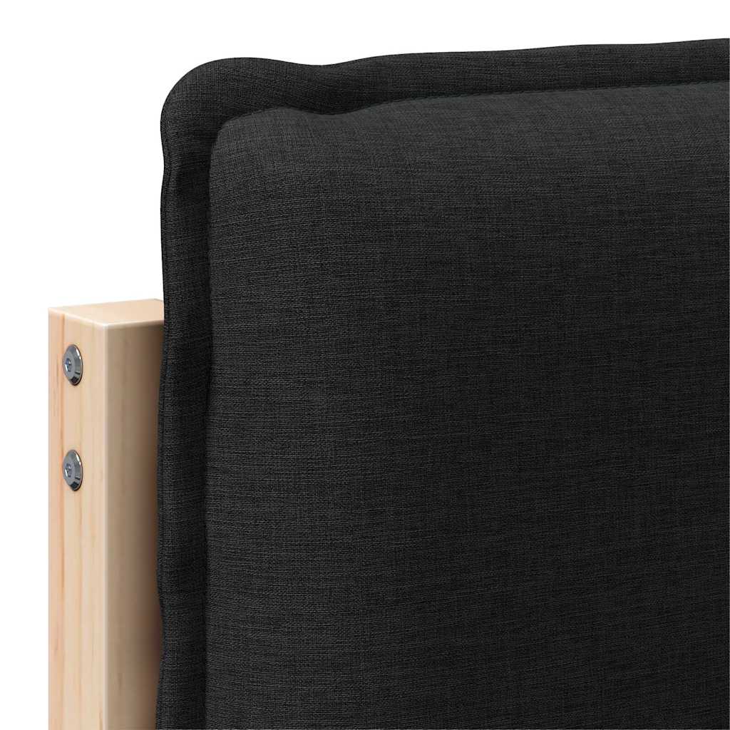 Tapecirani uzglavlje Prirodna i crna 200 cm Čvrsto borovo drvo