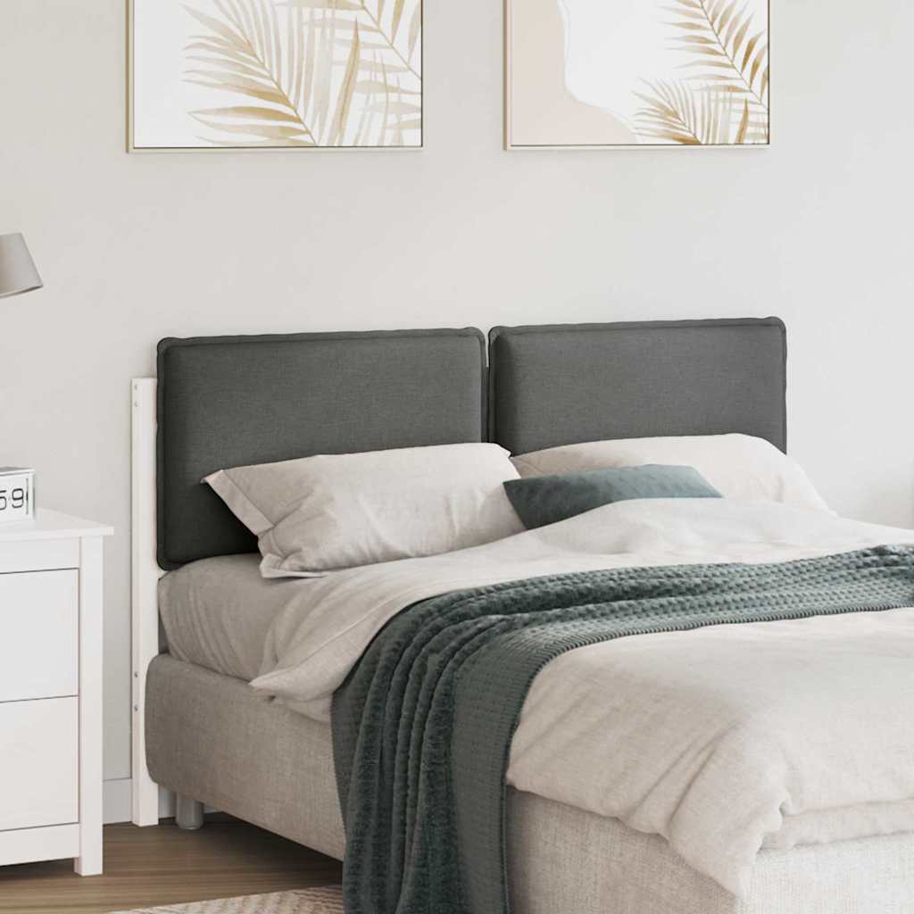 Tapecirani uzglavlje s uzglavljem Bijela i svijetlo siva 135 cm