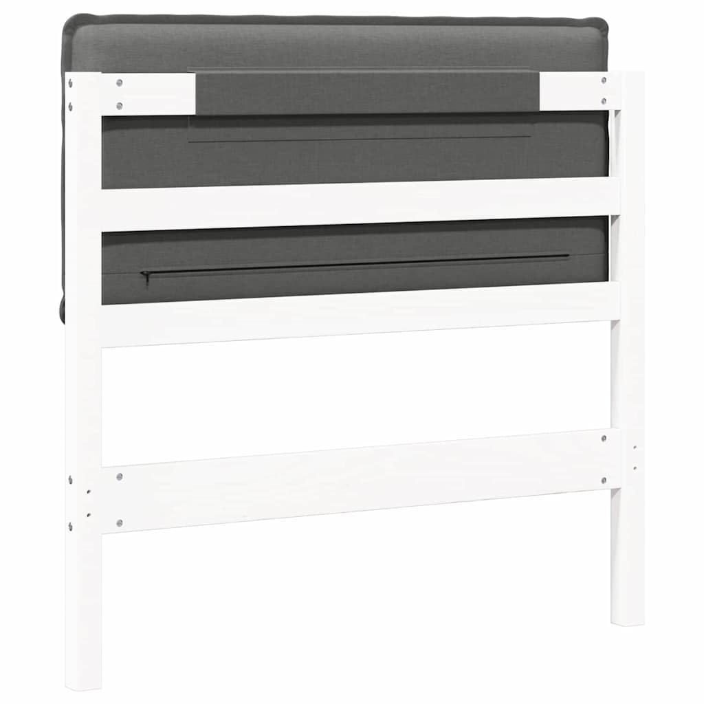Tapecirani uzglavlje s uzglavljem Bijela i svijetlo siva 90 cm
