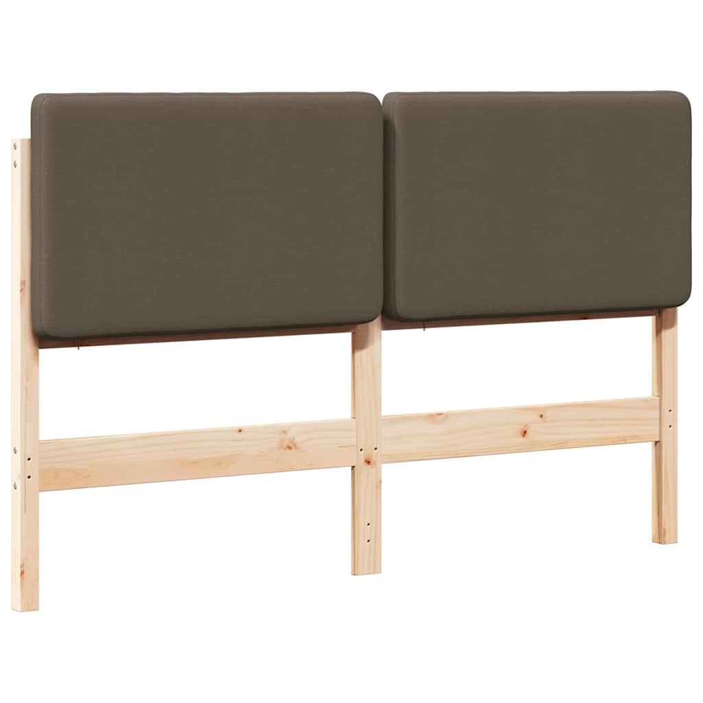 Tapecirani uzglavlje Smeđa i taupe 120 cm Čvrsto borovo drvo