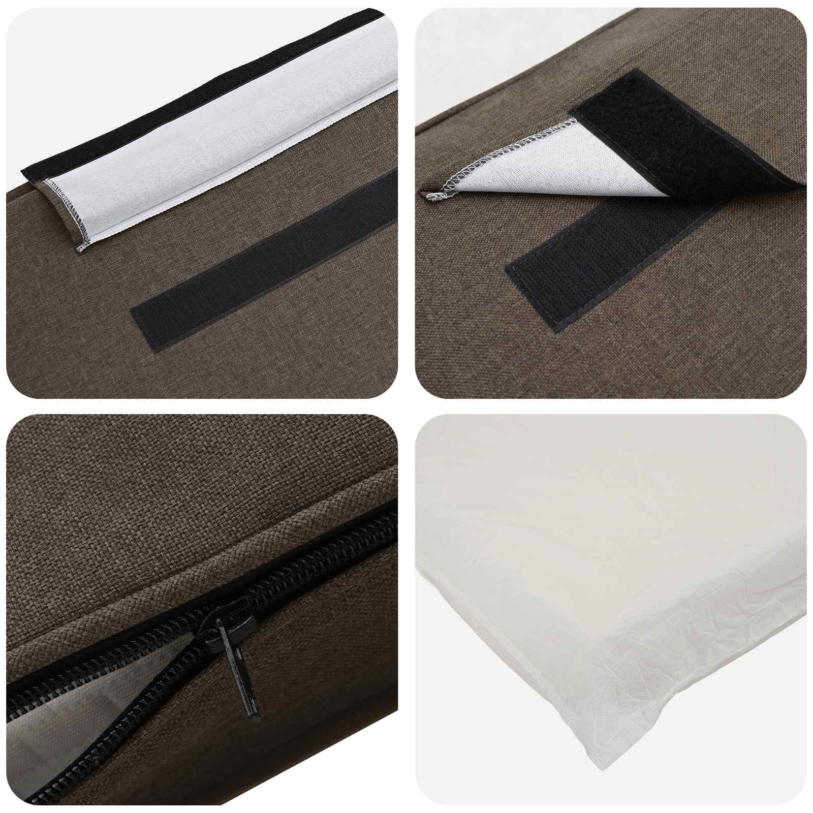 Tapecirani uzglavlje Smeđa i taupe 135 cm Čvrsto borovo drvo