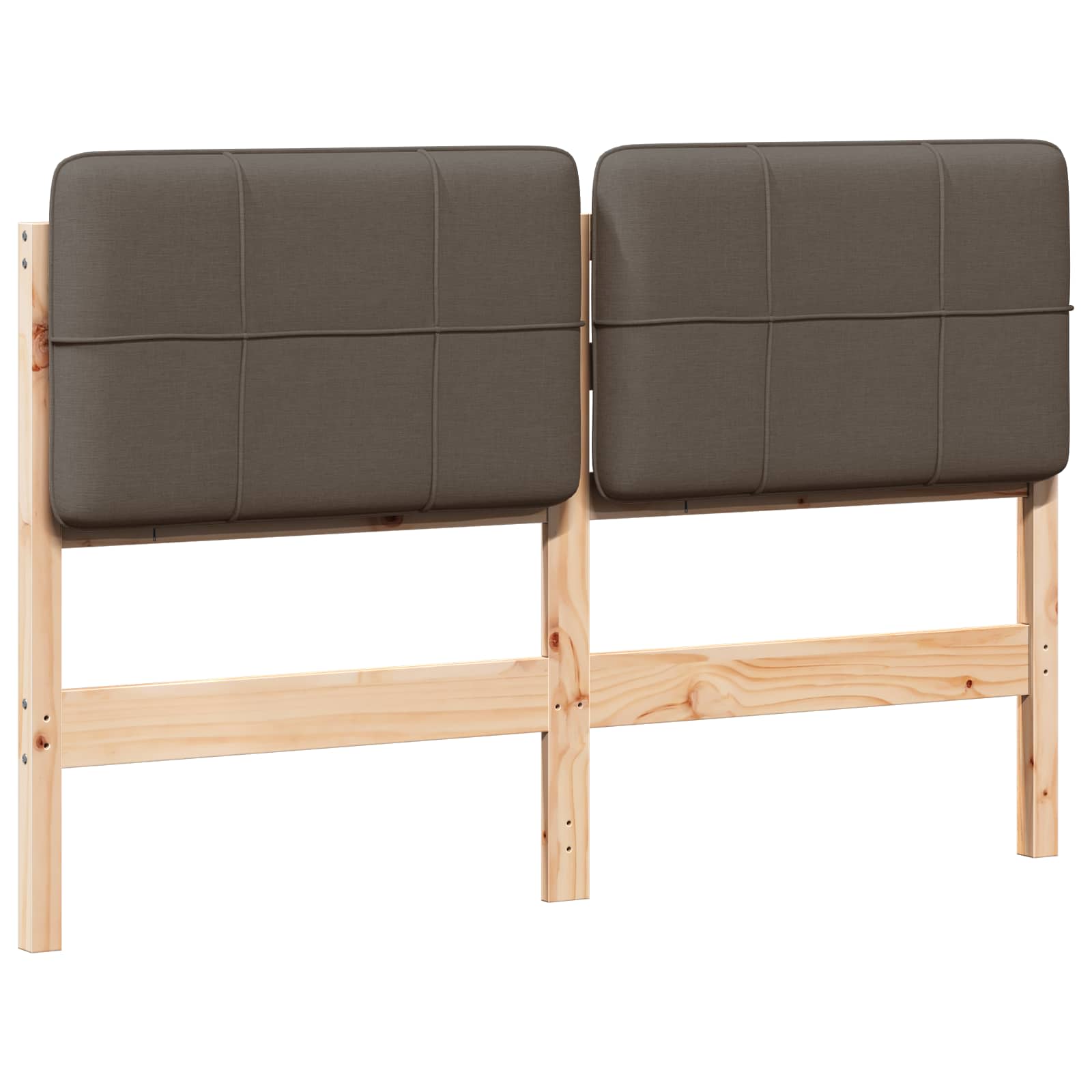 Tapecirani uzglavlje Smeđa i taupe 120 cm Čvrsto borovo drvo