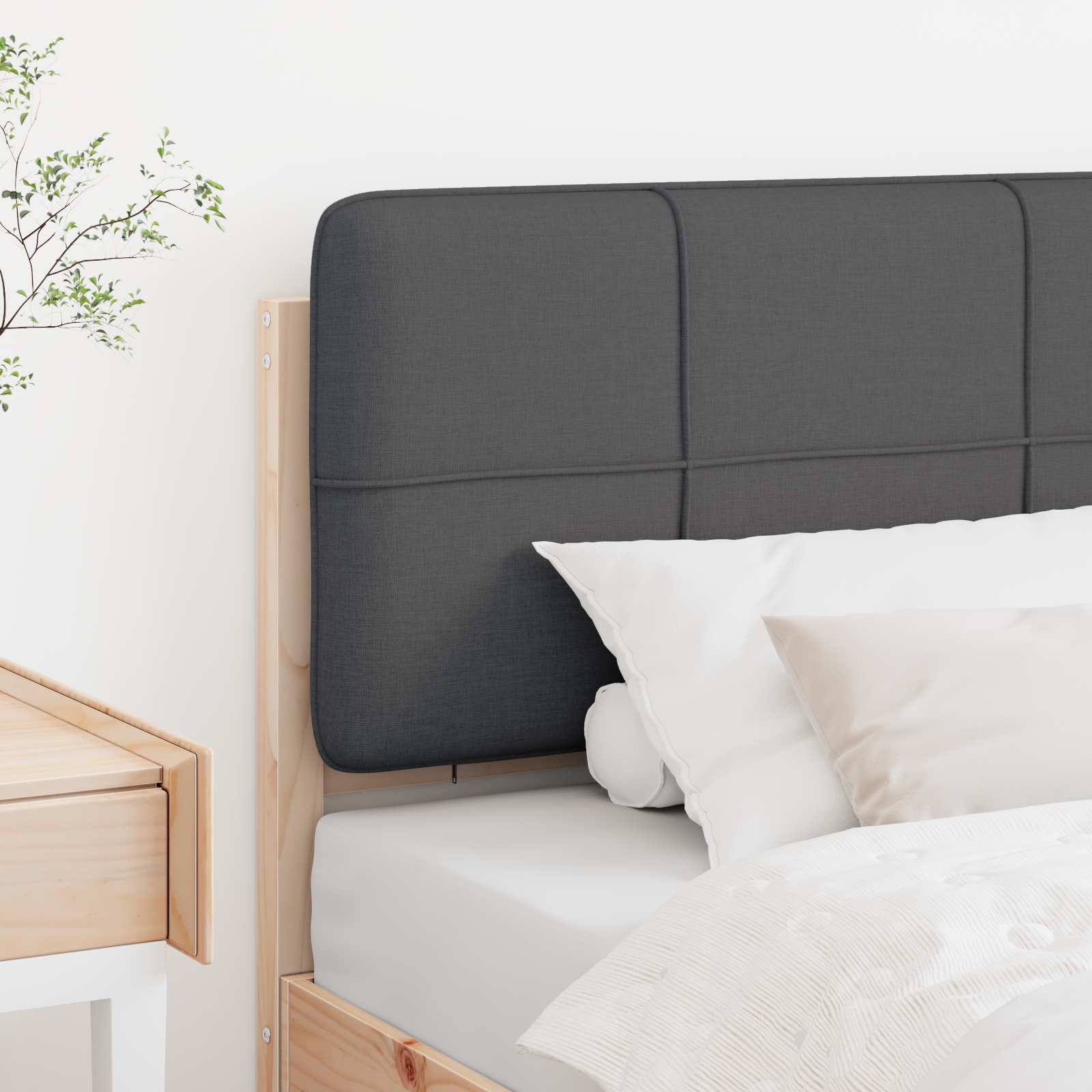 Tapecirani uzglavlje s uzglavljem Smeđa i tamno siva 80 cm