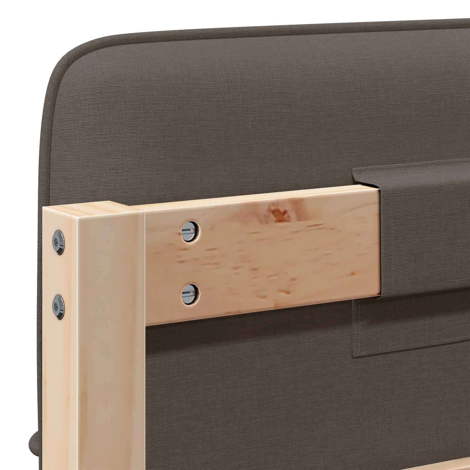 Tapecirani uzglavlje Smeđa i taupe 75 cm Čvrsto borovo drvo