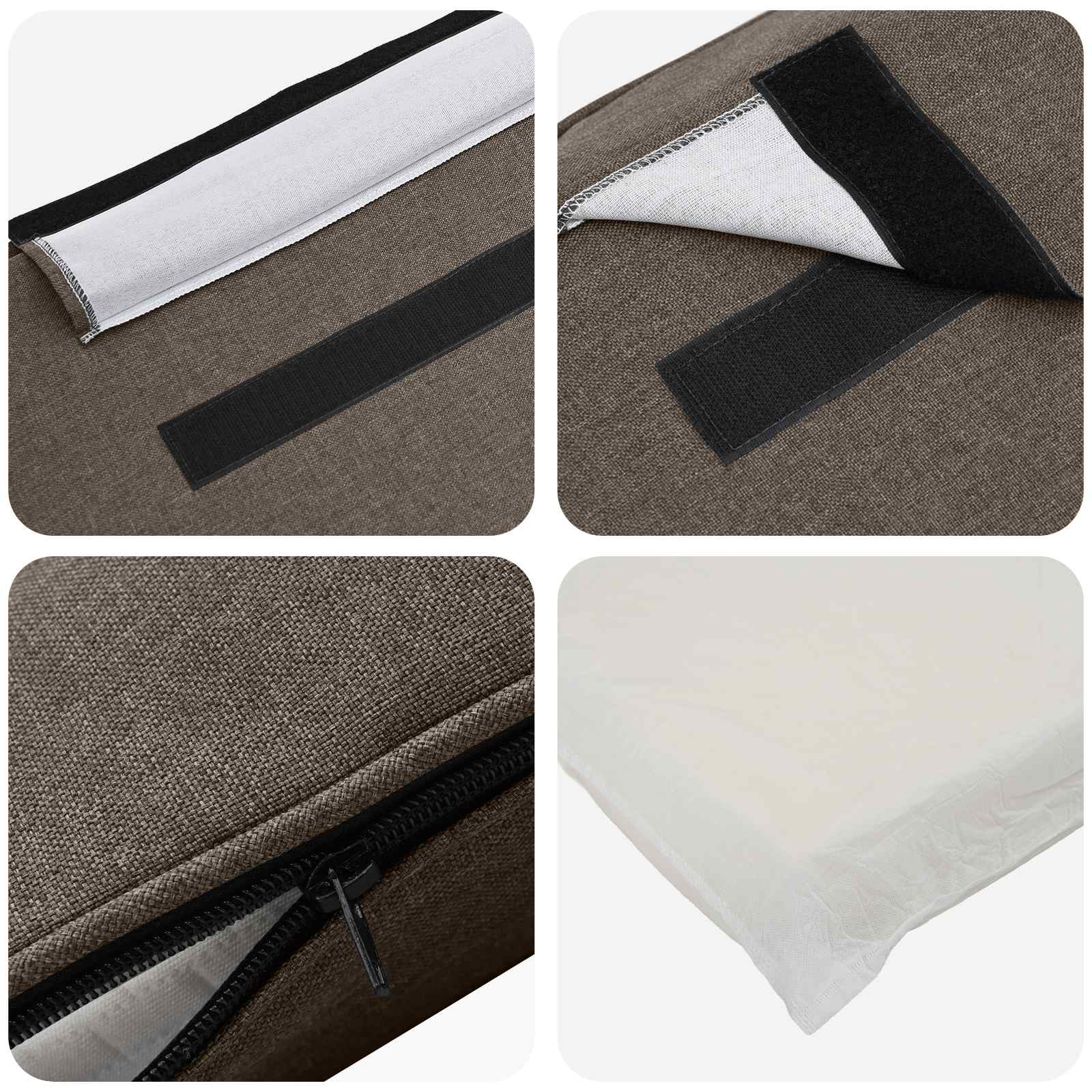Tapecirani uzglavlje Smeđa i taupe 150 cm Čvrsto borovo drvo