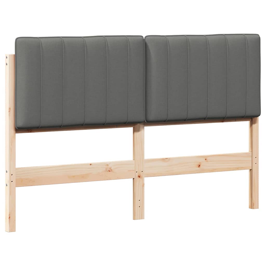 Tapecirani uzglavlje s uzglavljem Smeđa i svijetlosiva 140 cm