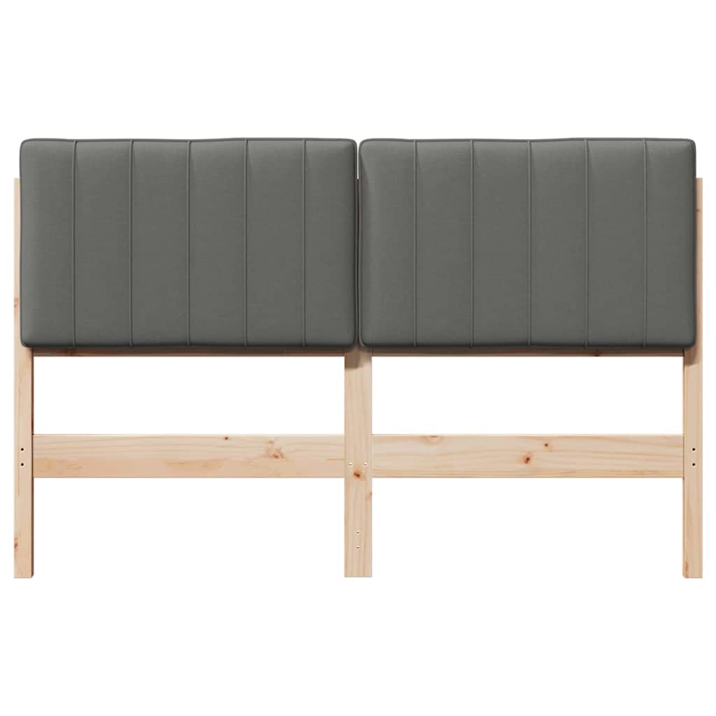 Tapecirani uzglavlje s uzglavljem Smeđa i svijetlosiva 140 cm