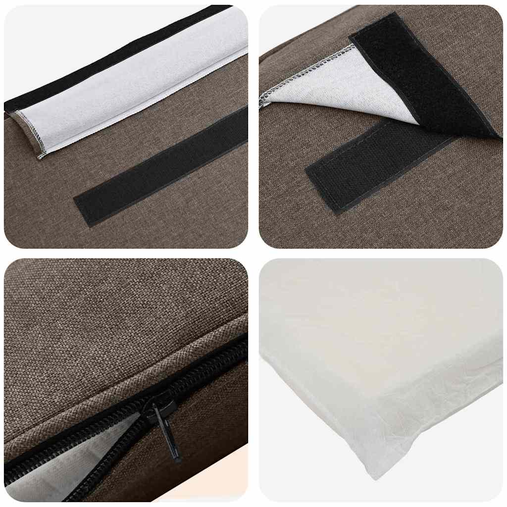 Tapecirani uzglavlje Smeđa i taupe 135 cm Čvrsto borovo drvo