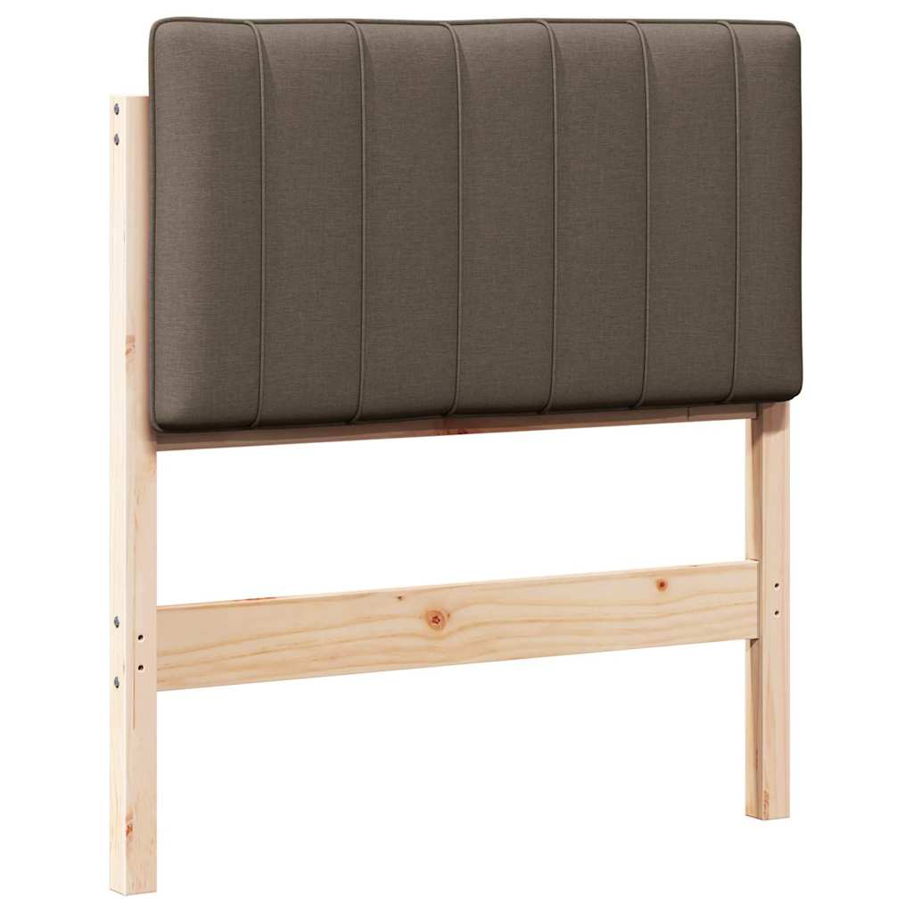 Tapecirani uzglavlje Smeđa i taupe 80 cm Čvrsto borovo drvo