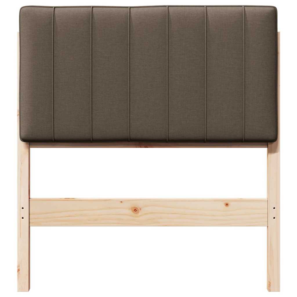 Tapecirani uzglavlje Smeđa i taupe 80 cm Čvrsto borovo drvo