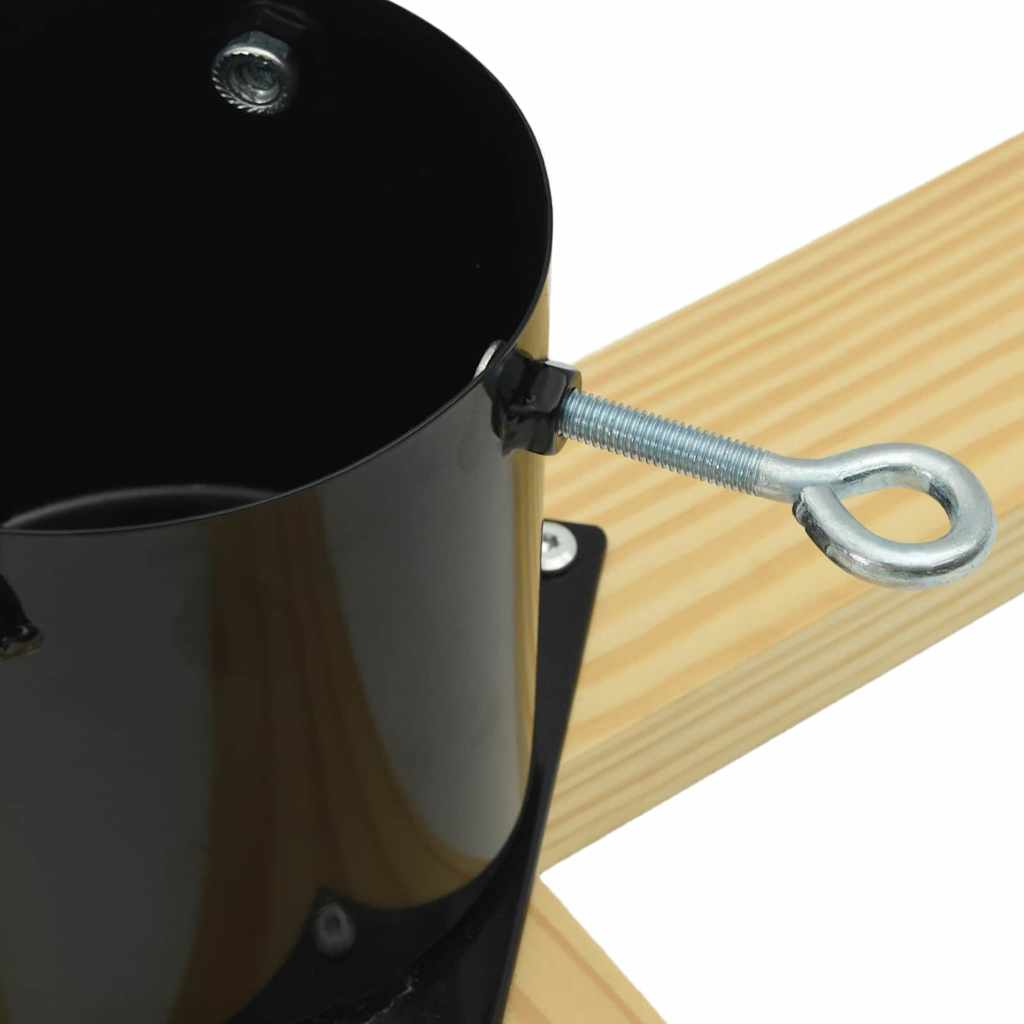 Stalak za božićno drvce Crna 50 x 50 x 16 cm Čvrsto borovo drvo