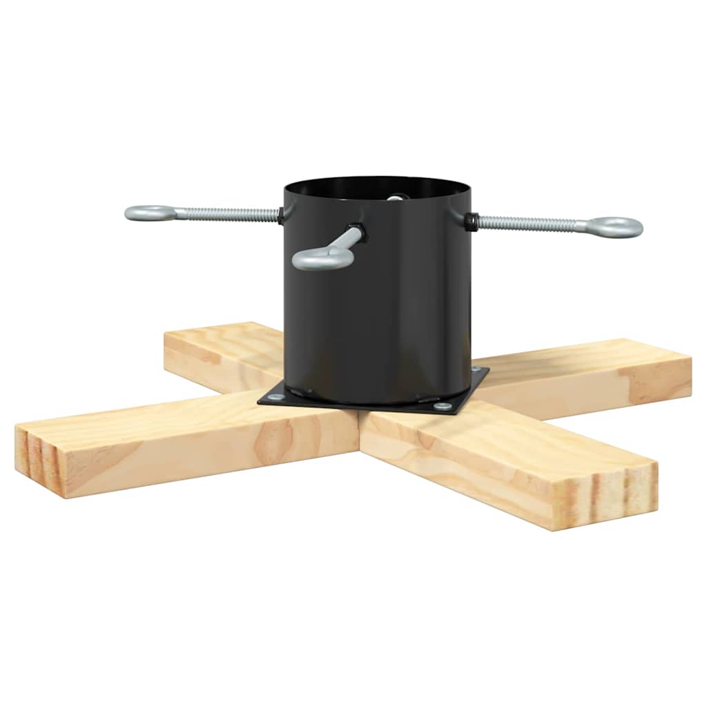 Stalak za božićno drvce Crna 50 x 50 x 16 cm Čvrsto borovo drvo
