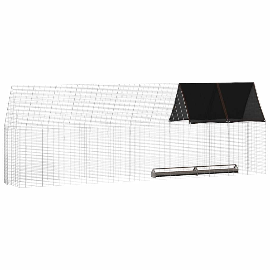 Kavez za piliće 2 pcs Srebrno 600 x 100 x 210 cm Cinkani čelik