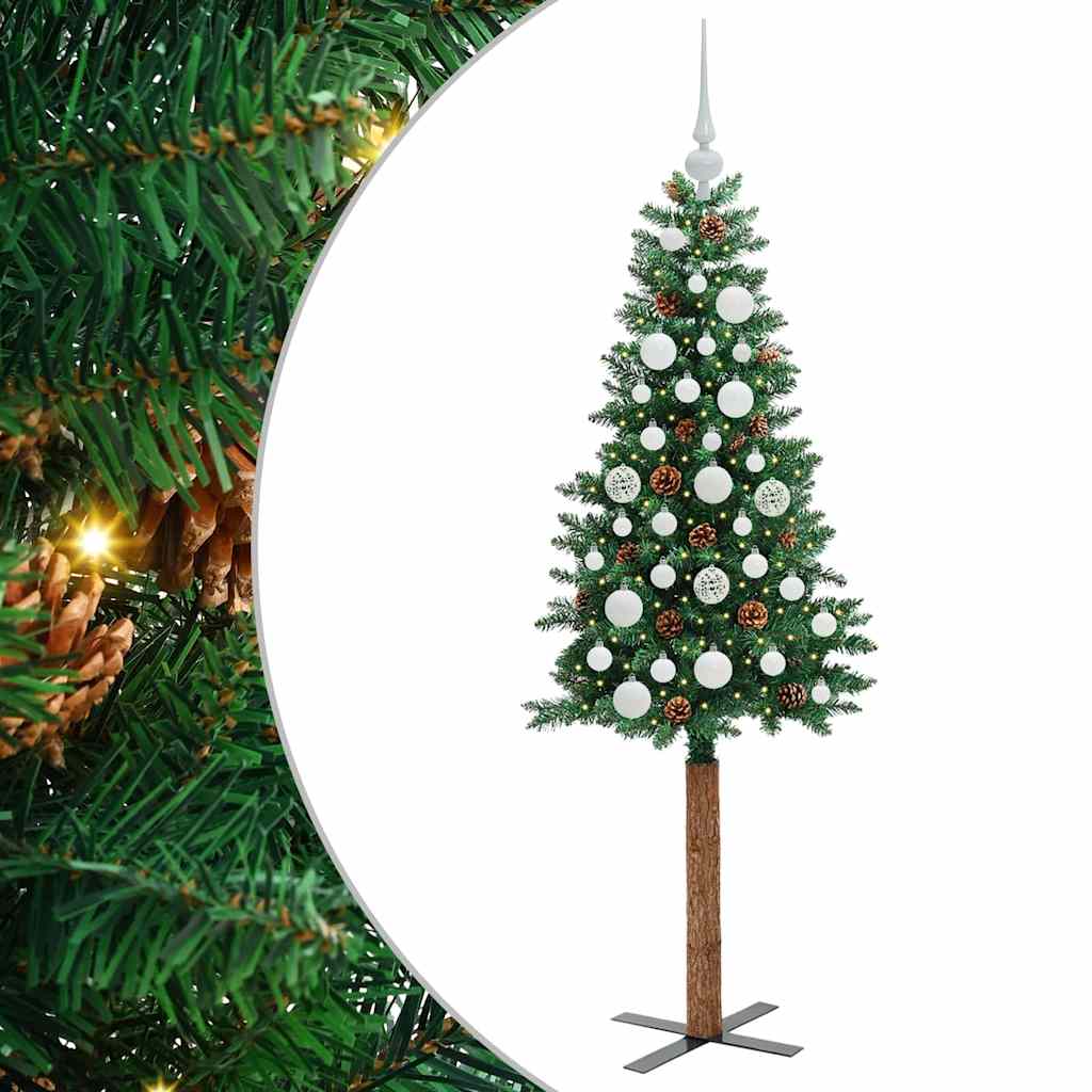 Mršavo božićno drvce Zelena 150 cm PVC i čvrsto drvo bora