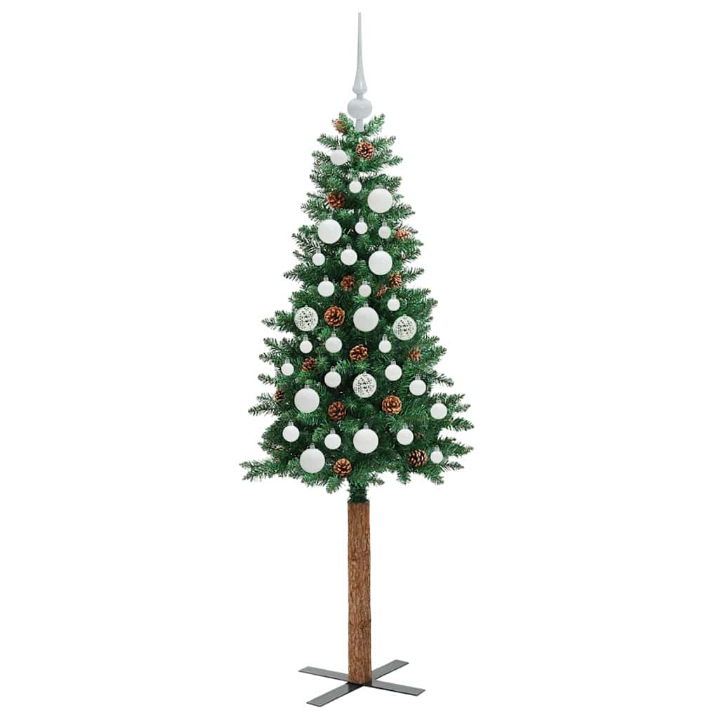 Mršavo božićno drvce Zelena 150 cm PVC i čvrsto drvo bora