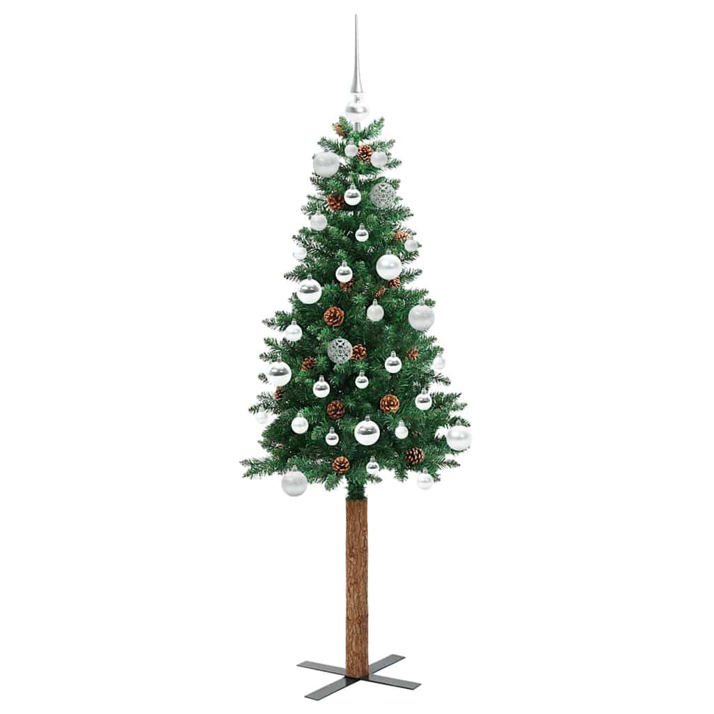 Mršavo božićno drvce Zelena 150 cm PVC i čvrsto drvo bora