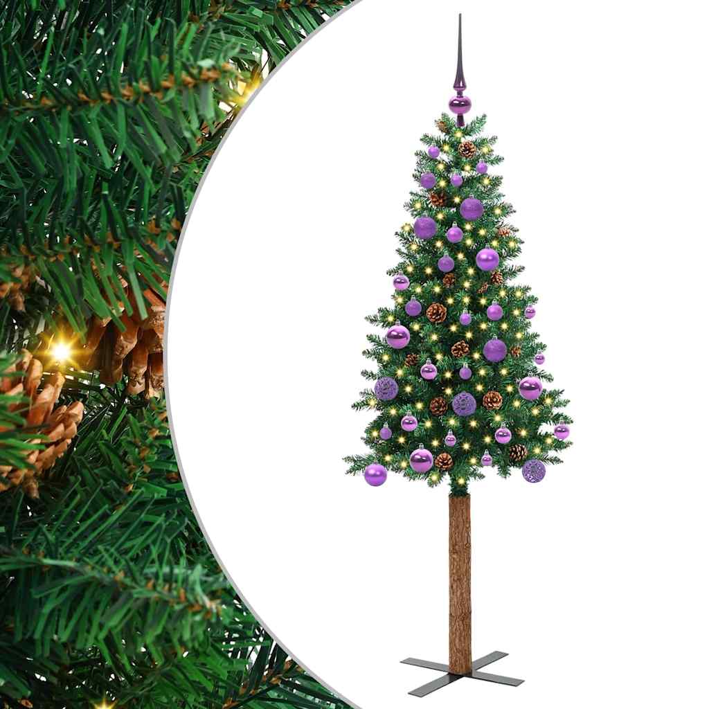 Mršavo božićno drvce Zelena 150 cm PVC i čvrsto drvo bora