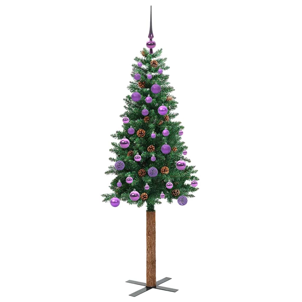 Mršavo božićno drvce Zelena 150 cm PVC i čvrsto drvo bora