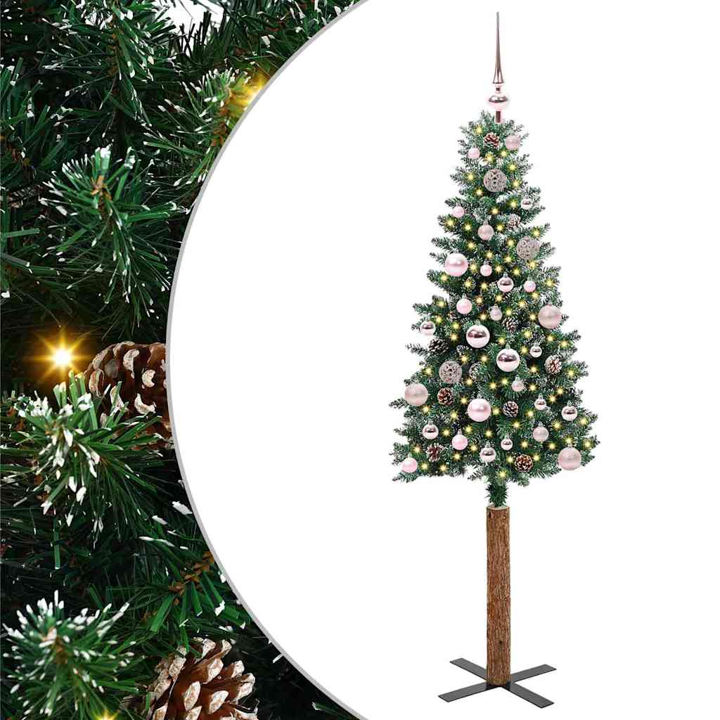 Mršavo božićno drvce Zelena 150 cm PVC i čvrsto drvo bora