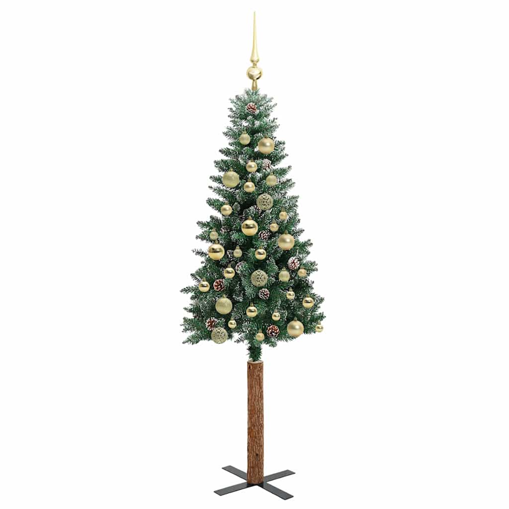 Mršavo božićno drvce Zelena 150 cm PVC i čvrsto drvo bora