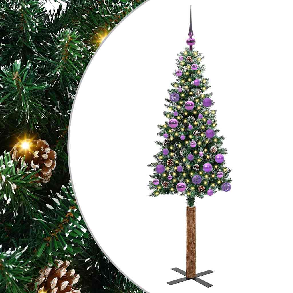 Mršavo božićno drvce Zelena 150 cm PVC i čvrsto drvo bora