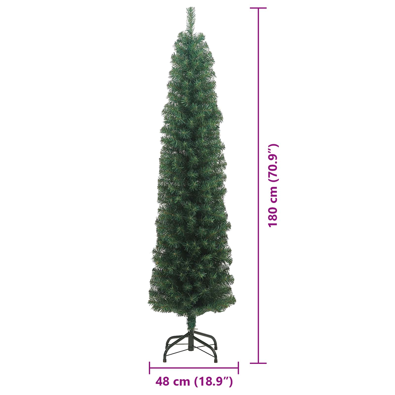 Umjetno božićno drvce Zelena 180 cm PVC i čelik i plastika