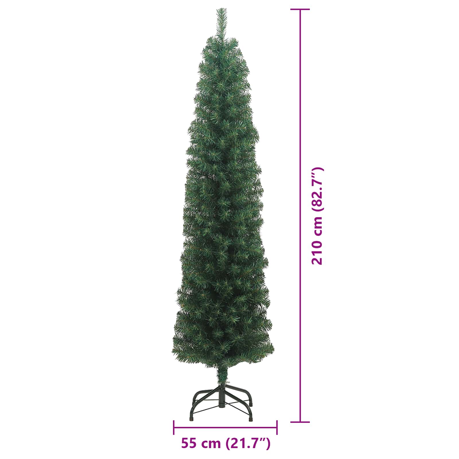 Umjetno božićno drvce Zelena 210 cm PVC i čelik i plastika