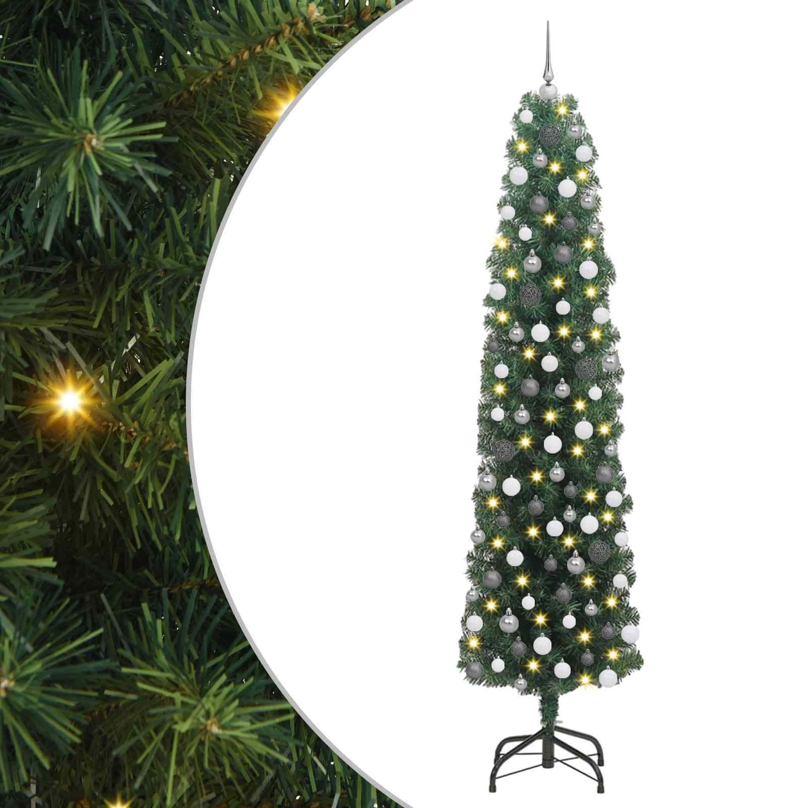 Umjetno božićno drvce Zelena 210 cm PVC i čelik i plastika