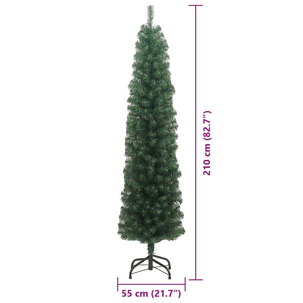 Umjetno božićno drvce Zelena 210 cm PVC i čelik i plastika