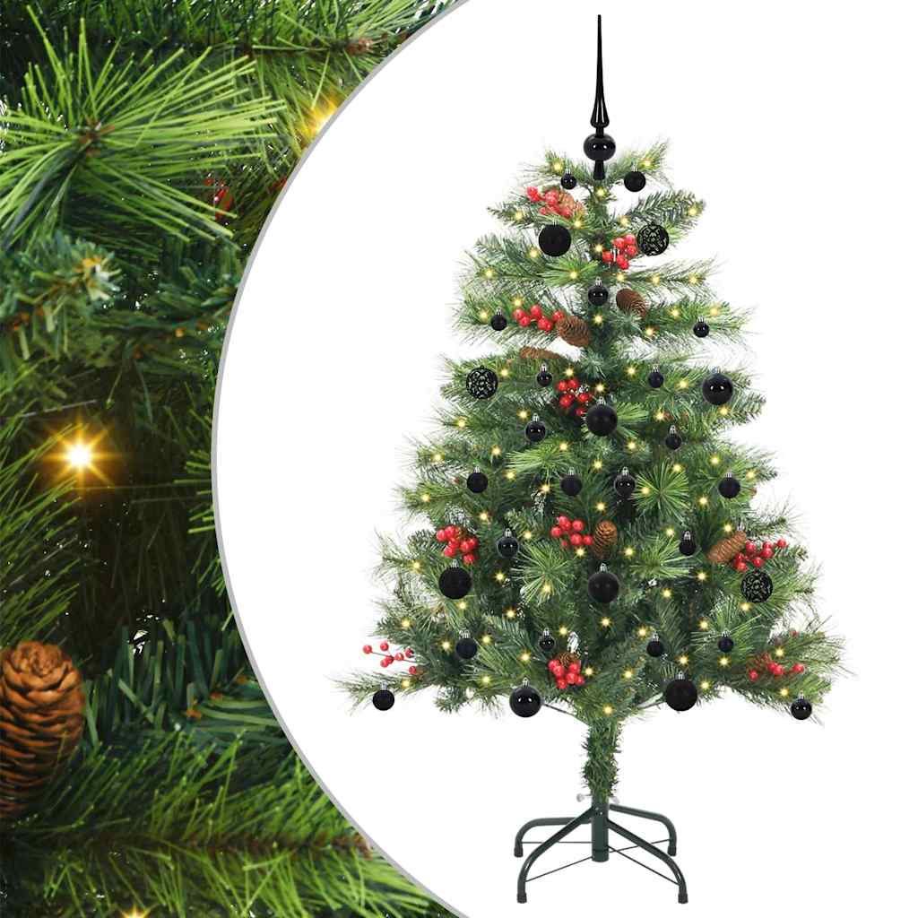 Umjetno božićno drvce S LED lampica Zelena 150 cm PVC i metal