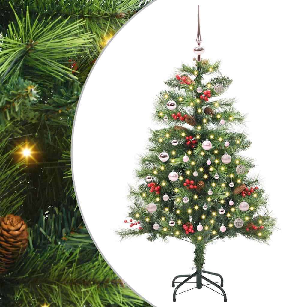 Umjetno božićno drvce S LED lampica Zelena 150 cm PVC i metal