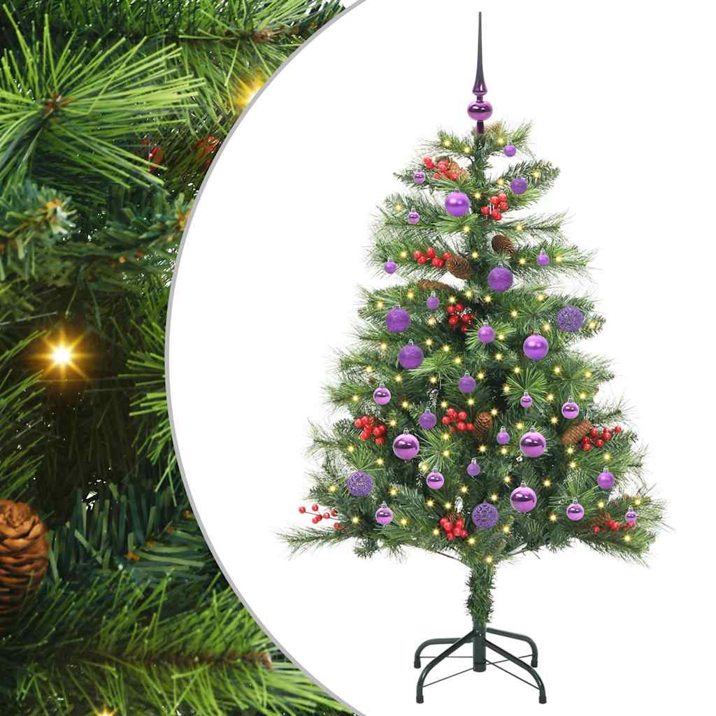 Umjetno božićno drvce S LED lampica Zelena 150 cm PVC i metal
