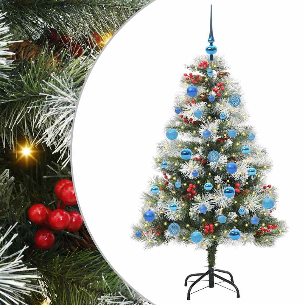 Umjetno božićno drvce S LED lampica Zelena i bijela 150 cm