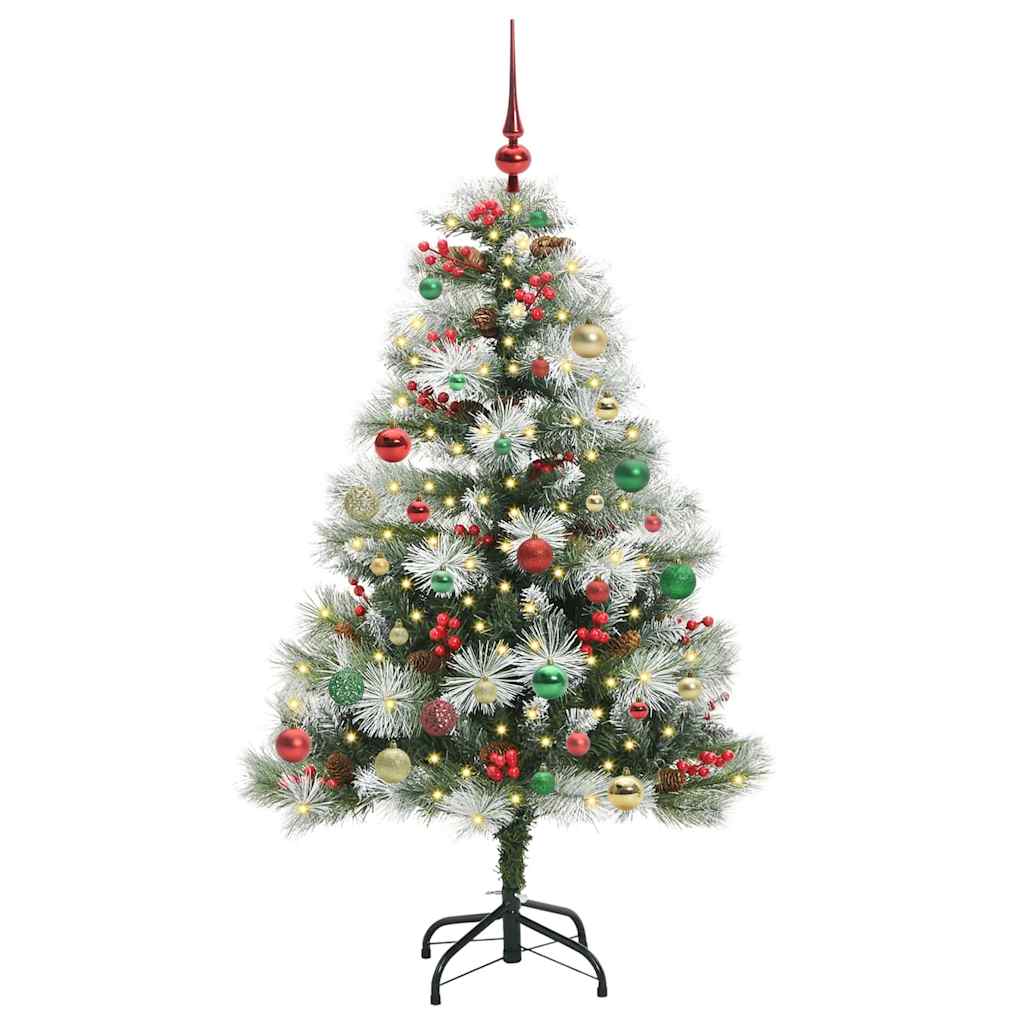 Umjetno božićno drvce S LED lampica Zelena i bijela 150 cm