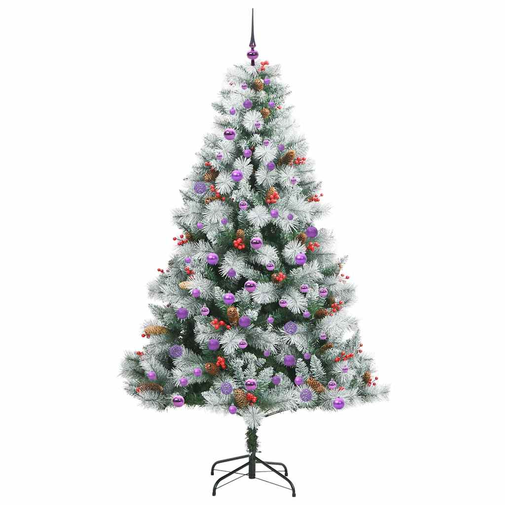 Umjetno božićno drvce S LED lampica Zelena i bijela 210 cm