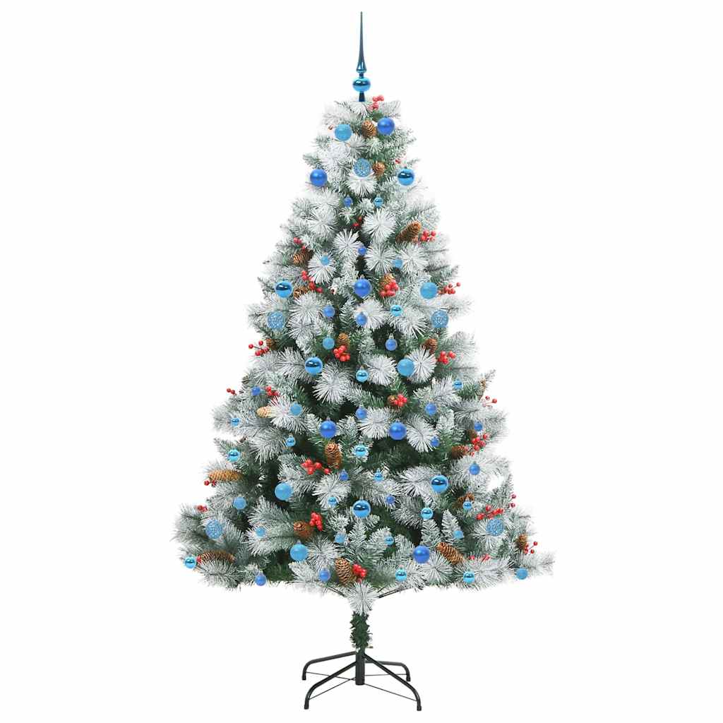 Umjetno božićno drvce S LED lampica Zelena i bijela 210 cm