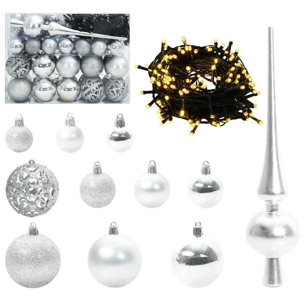 Umjetna jelka s pantenom i pahuljicama Zelena i bijela 150 cm
