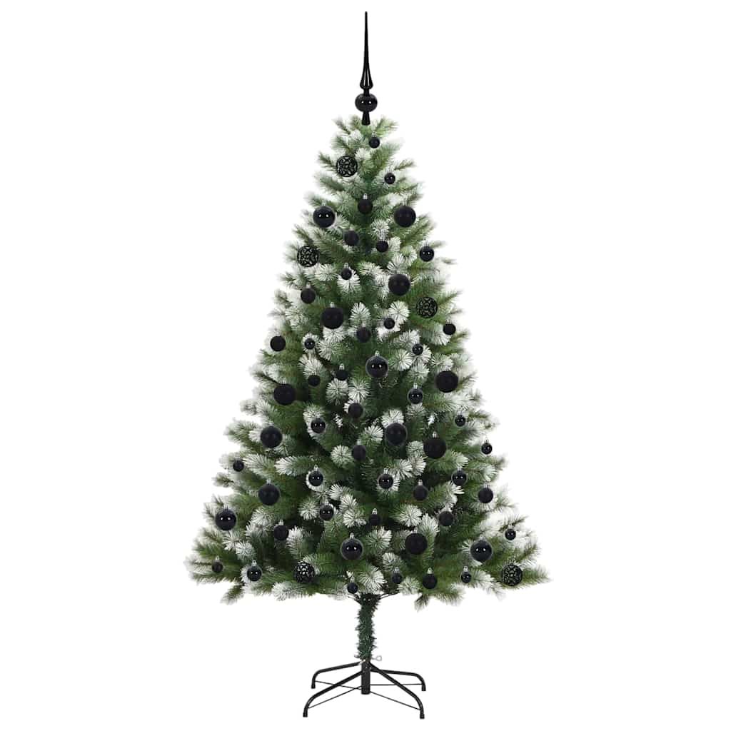 Umjetna jelka s pantenom i pahuljicama Zelena i bijela 180 cm