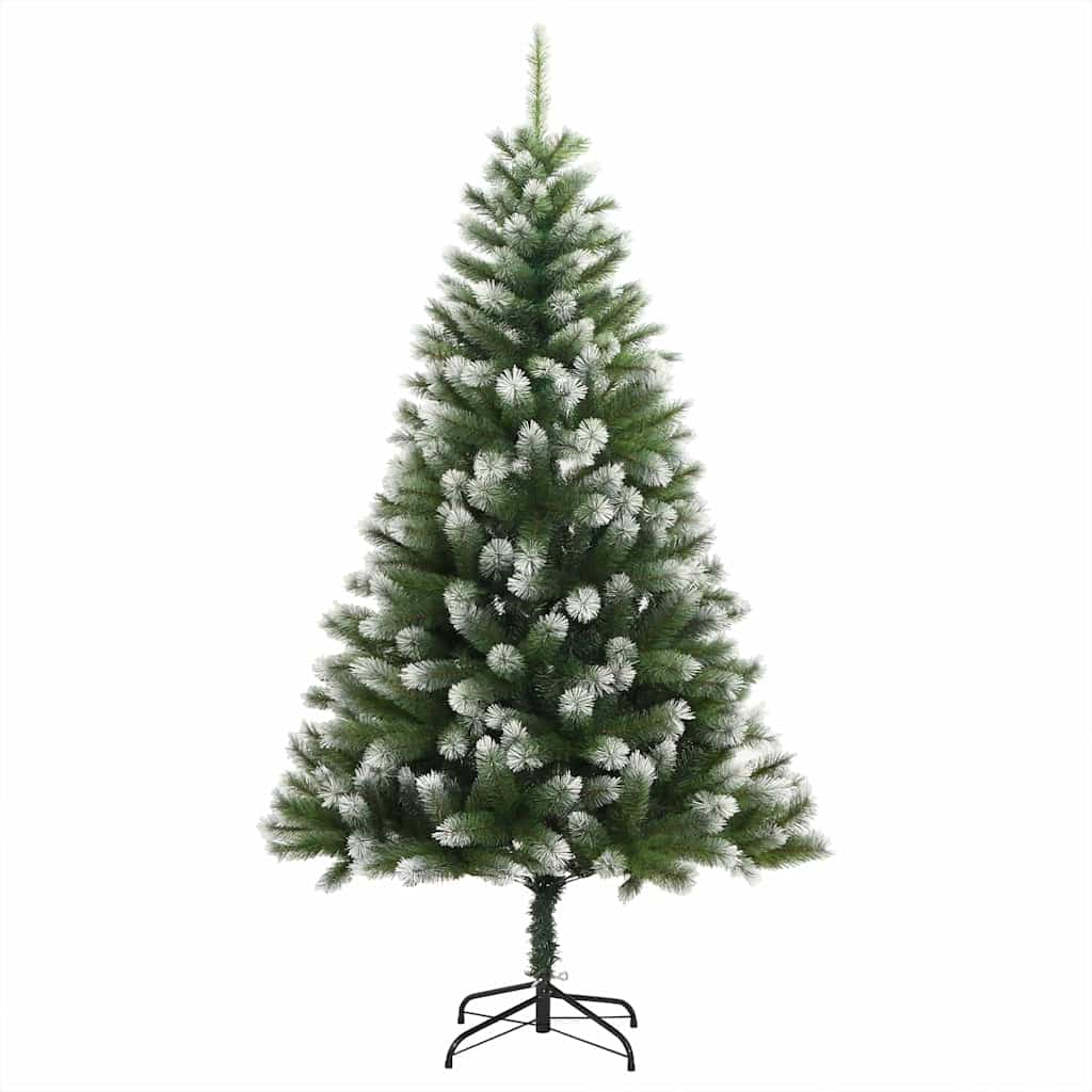 Umjetna jelka s pantenom i pahuljicama Zelena i bijela 180 cm