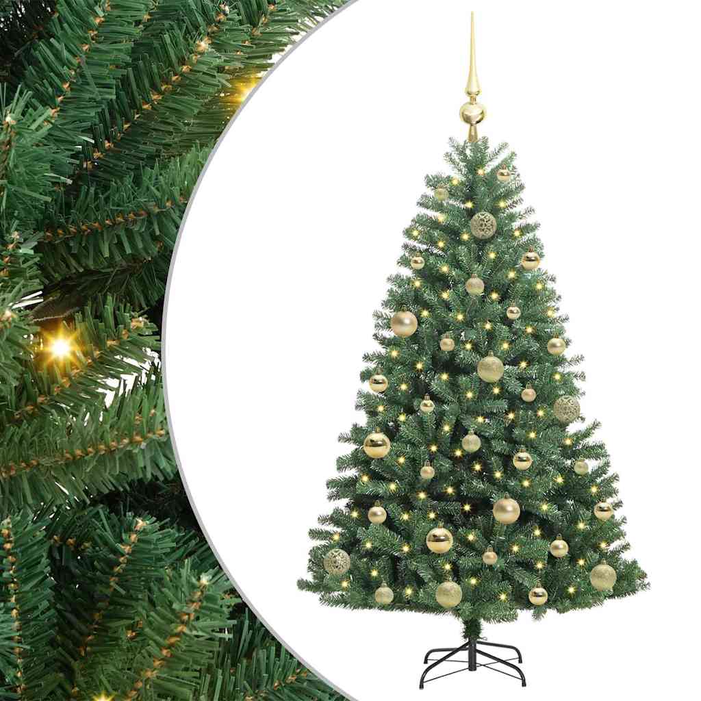 Umjetno božićno drvce s nogom Zelena 120 cm PVC i metal